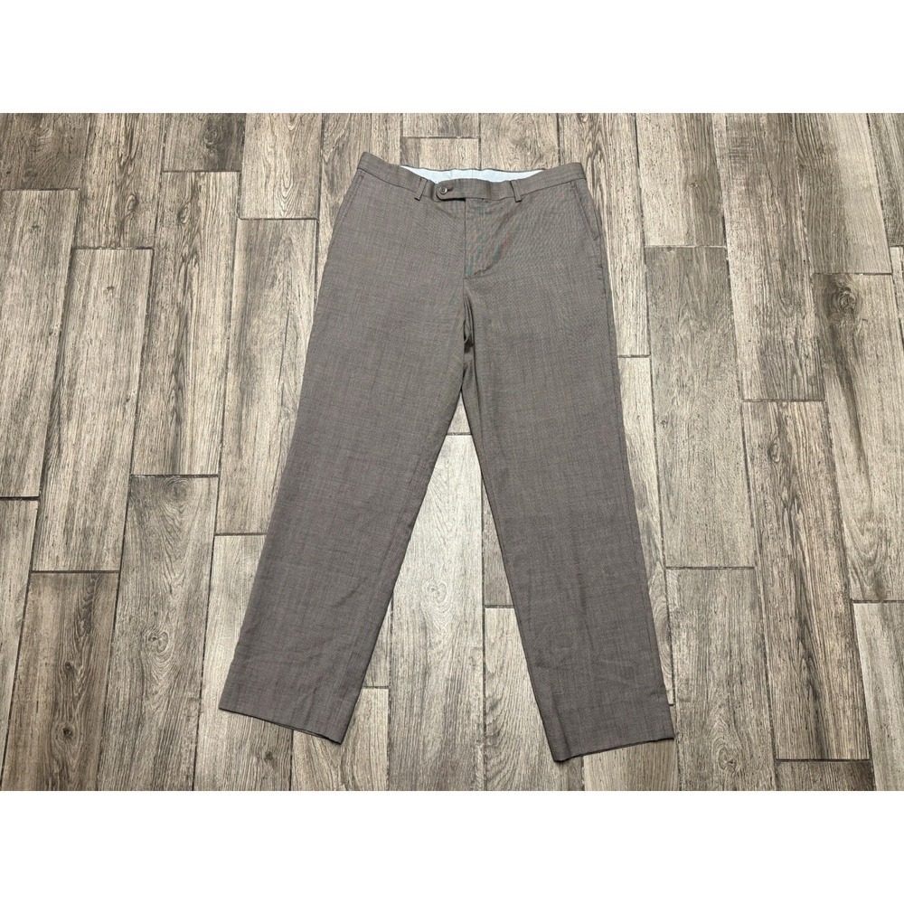 SANTORELLI Men's 36 X 34 Tobacco Stuart Dress Pants Light Weight 100% Wool